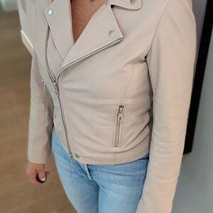 Women's light beige Leather Jacket